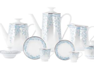 JOGO DE CHÁ E CAFÉ SENSILE BLU 53 PEÇAS PORCELANA SCHMIDT 2424