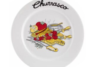 PRATO RASO 26CM CHURRASCO PORCELANA SCHMIDT 2435