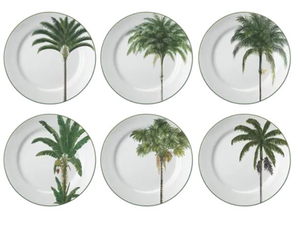 PRATO DE SOBREMESA 19CM PALMEIRAS PORCELANA SCHMIDT 2258 - Imagem 2