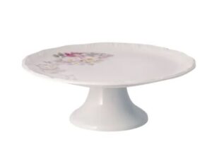 PRATO DE BOLO COM BASE 27CM ETERNA PORCELANA SCHMIDT E351