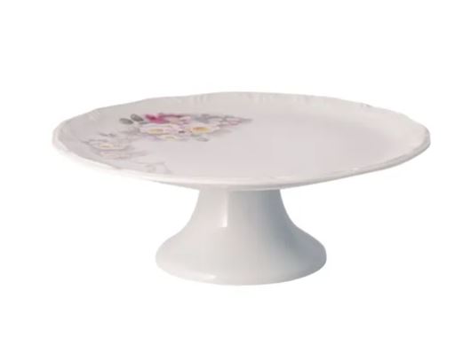 PRATO DE BOLO COM BASE 27CM ETERNA PORCELANA SCHMIDT E351