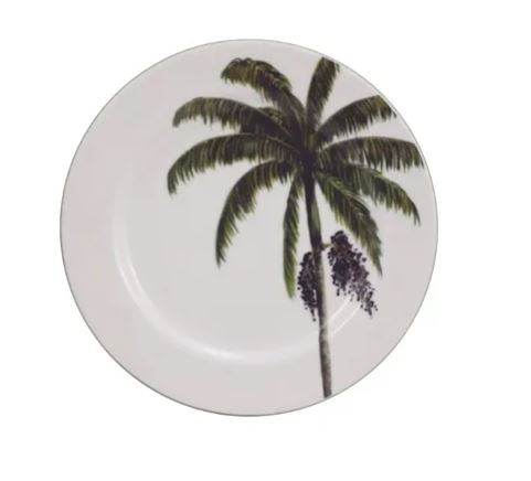 PRATO DE SOBREMESA 19CM PALMEIRAS PORCELANA SCHMIDT 2258