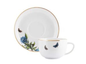 XÍCARA DE CAFÉ COM PIRES 100ML HIPPIE CHIC PORCELANA SCHMIDT 2439