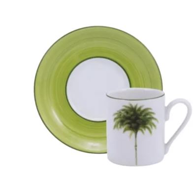XÍCARA DE CAFÉ COM PIRES 60ML PALMEIRAS PORCELANA SCHMIDT 2258