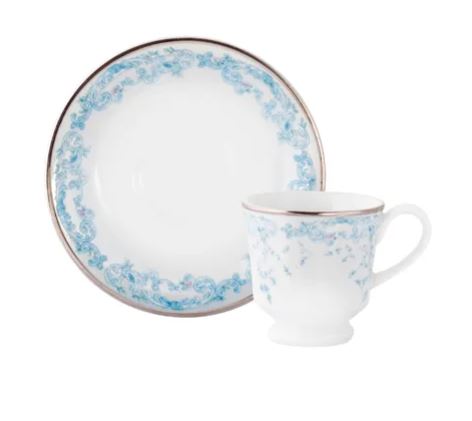 XÍCARA DE CAFÉ COM PIRES 60ML SENSILI BLU PORCELANA SCHMIDT 2424