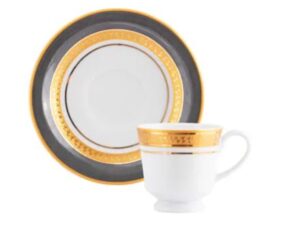 XÍCARA DE CAFÉ COM PIRES 60ML TURMALINA CINZA SCHMIDT 2443