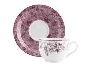 XÍCARA DE CHÁ COM PIRES 200ML LAVANDA PORCELANA SCHMIDT 2441