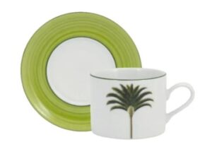 XÍCARA DE CHÁ COM PIRES 200ML PALMEIRAS PORCELANA SCHMIDT 2258