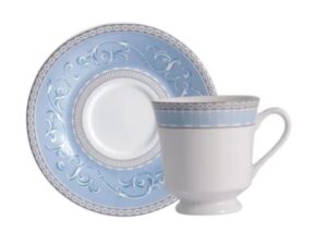 XÍCARA DE CHÁ COM PIRES 200ML SENSILI BLU PORCELANA SCHMIDT 2424