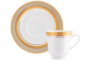 XÍCARA DE CHÁ COM PIRES TOPAZIO IMPERIAL PORCELANA SCHMIDT 2442