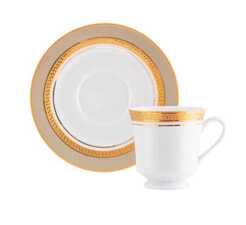 XÍCARA DE CHÁ COM PIRES TOPAZIO IMPERIAL PORCELANA SCHMIDT 2442