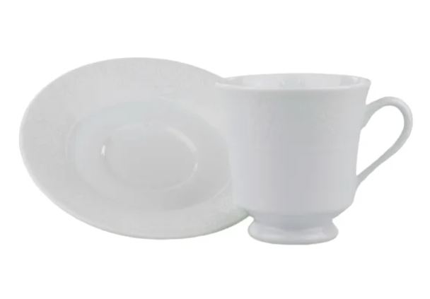 XÍCARA DE CHÁ COM PIRES 200ML NOIVA PORCELANA SCHMIDT 2248