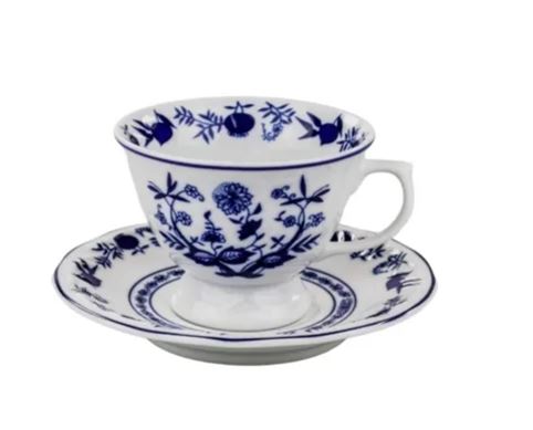 XÍCARA DE CHÁ COM PIRES 200ML CEBOLINHA PORCELANA SCHMIDT 2617