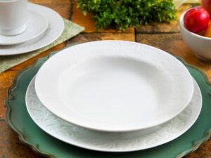 APARELHO DE JANTAR CHÁ E CAFÉ 42 PEÇAS FOLK PORCELANA GERMER 4633030