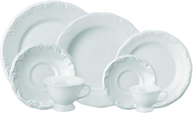 APARELHO DE JANTAR CHÁ E CAFÉ 42 PEÇAS POMERODE ETERNA PORCELANA SCHMIDT