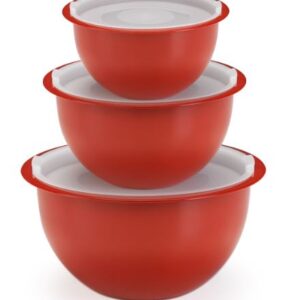 CONJUNTO BOWLS COM TAMPA HERMÉTICA VERMELHO INJEPLASTEC 0223V