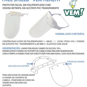 MÁSCARA POLIPROPILENO DE ROSTO FACE SHIELD HEALTH REF 70119 - DIVERSOS
