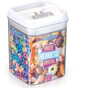 POTE HERMETIC CRYSTAL MÉDIO 1,7L BRANCO INJEPLASTEC 0285