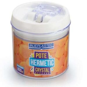 POTE HERMETIC CRYSTAL REDONDO PEQUENO 900ML INJEPLASTEC 0288