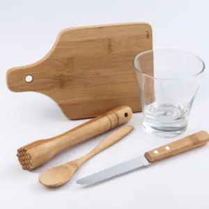 KIT PARA CAIPIRINHA EM BAMBU 5 PEÇAS WELF KC-00263