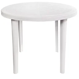 MESA REDONDA PLÁSTICA CAPRI MONTÁVEL BRANCO GELO 90CM X 72CM DOLFIN