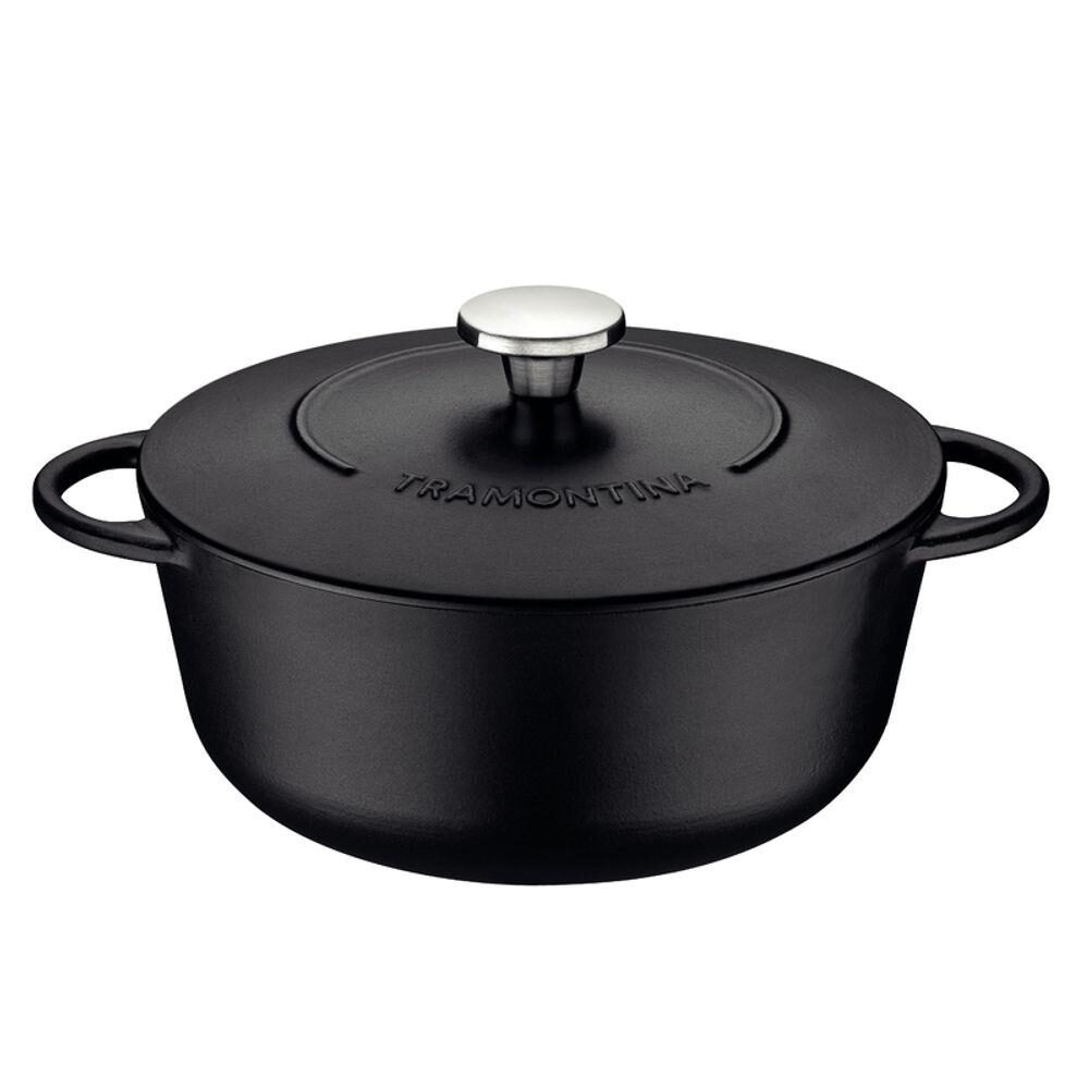 CAÇAROLA FUNDA FERRO 28CM TRENTO PRETA TRAMONTINA 20805/028