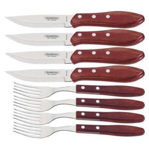 JOGO 8 PEÇAS PARA CHURRASCO INOX POLYWOOD TRAMONTINA 21198/759