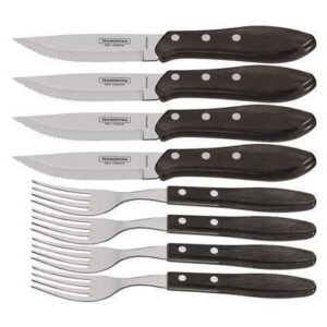 JOGO 8 PEÇAS PARA CHURRASCO INOX POLYWOOD TRAMONTINA 21198/959