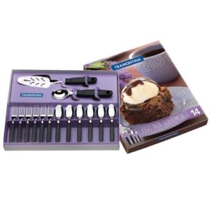 KIT INOX 14 PEÇAS PARA  SOBREMESA E SORVETE TRAMONTINA 23398/071 *