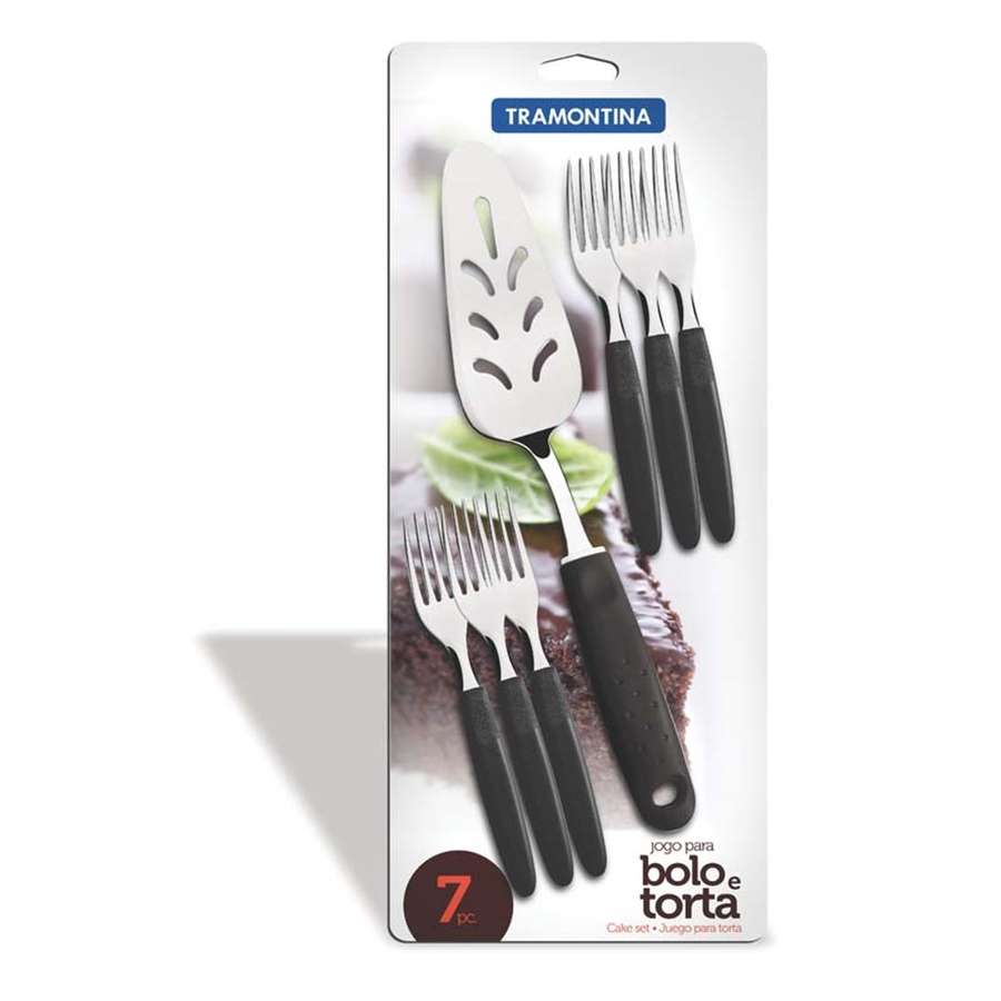 JOGO PARA BOLO E TORTA 7 PEÇAS IPANEMA TRAMONTINA REF 23399/057*