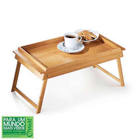 BANDEJA EM BAMBU COM PÉS DOBRAVEIS GÊNOVA WELF BT-00533
