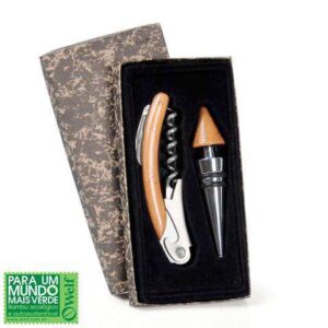 ACESSÓRIOS PARA VINHO METAL/BAMBU VÊNETO 2 PEÇAS WELF PV-00623