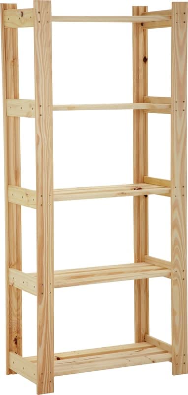 ESTANTE MODULARE EM MADEIRA PINUS COM ACABAMENTO NATURAL COM 05 PRATELEIRAS - 62.2 x 30.2 x 139.2 TRAMONTINA 91620018