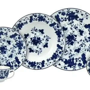 APARELHO DE JANTAR E CHÁ 42 PEÇAS FOLHAGEM PORCELANA SCHMIDT
