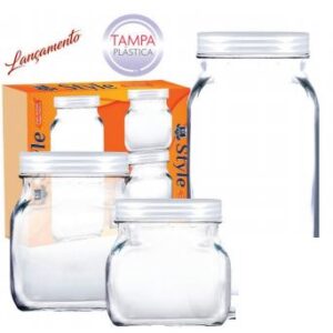 KIT POTE STYLE COM 3 PEÇAS TAMPA BRANCA RUVOLO 512007