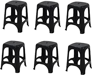 BANQUETA NITEROI PRETA KIT COM 06 TRAMONTINA 92411/009