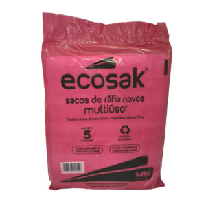 SACO PARA ENTULHO RAFIA NOVOS COM 05UND. 50CM X 70CM ECOSAK