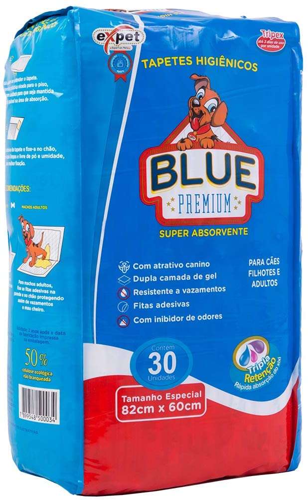TAPETE HIGIÊNICO BLUE PREMIUM 82CM X 60CM EXPERT
