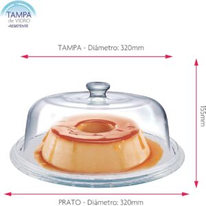 BOLEIRA EM VIDRO SAN REMO SEM PÉ COM TAMPA RUVOLO 80631
