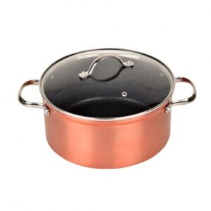PANELA CAÇAROLA KITCHEN PRO ANTIADERENTE INDUÇÃO EXCELLENCE COBRE 24 CM 4 LITROS REF FAITOUT24CU