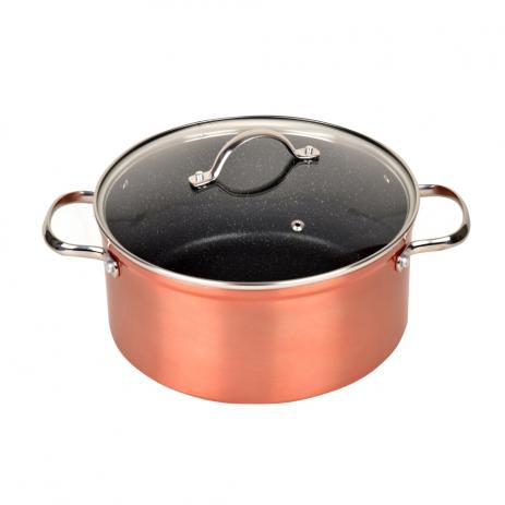 PANELA CAÇAROLA KITCHEN PRO ANTIADERENTE INDUÇÃO EXCELLENCE COBRE 24 CM 4 LITROS REF FAITOUT24CU
