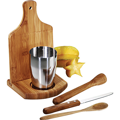 KIT PARA CAIPIRINHA EM BAMBU 6 PEÇAS WELF KE-00443