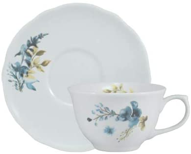 06 XÍCARAS DE CAFÉ COM PIRES IZABEL AQUABLUE PORCELANA SCHMIDT