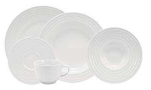 APARELHO DE JANTAR E CHÁ  20 PEÇAS ARCOS BRANCO PORCELANA SCHMIDT