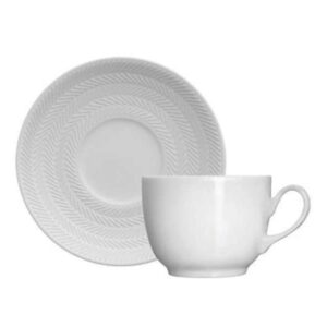 06 XÍCARAS DE CAFÉ COM PIRES CHEVRON PORCELANA GERMER