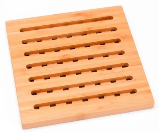 DESCANSA PRATO QUADRADO EM BAMBU 18 CM WELF DP-00413