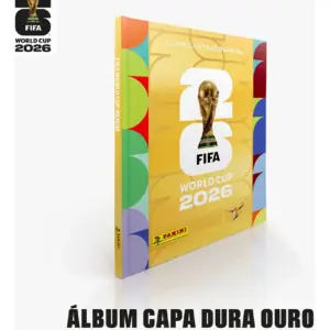 ÁLBUM DE FIGURINHAS CAPA DURA OURO COPA DO MUNDO FIFA 2026 EUA PANINI PRÉ-VENDA