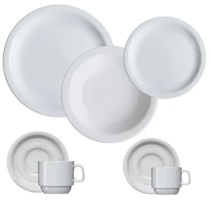 APARELHO DE JANTAR CHÁ E CAFÉ 42 PEÇAS IGUAÇU PORCELANA GERMER
