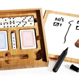 JOGO DE CARTAS COM ESTOJO EM BAMBU CANNES 3 JOGOS WELF JL-00363