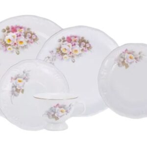 JOGO DE JANTAR E CHÁ VITÓRIA 20 PEÇAS PORCELANA SCHMIDT 0397